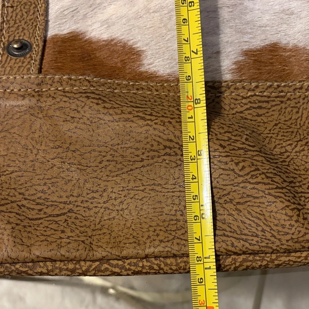 Myra Bag Hazel Opulence Cowhide Leather Bag in Brown and White Pattern - Picture 8 of 14